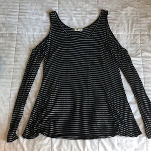 Black with Stripes Long Sleeve Shirt